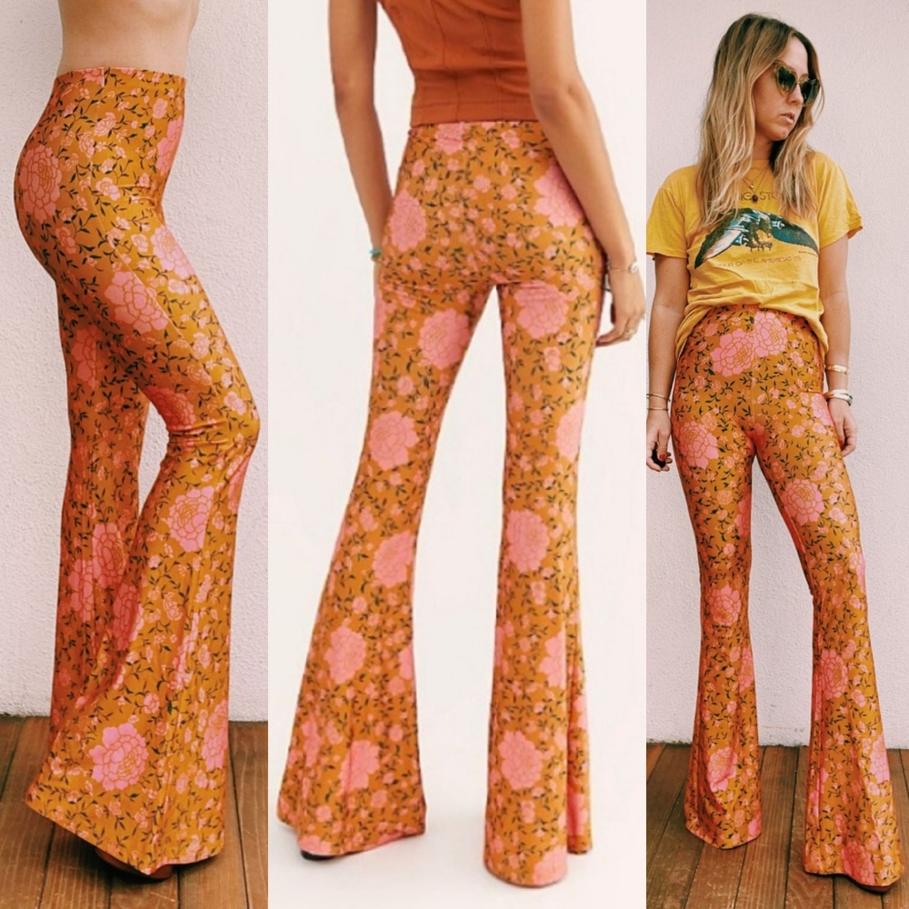 New Novella Royale Janis Bells Copper Flamenco XL Pant Leggings Bell Bottoms NWT - Picture 7 of 16